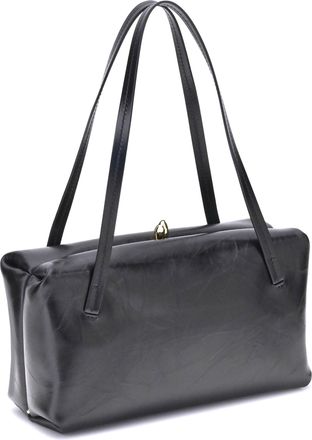 Jil Sander Womens Shoulder Bag Goji Pillow Black Calf Leather