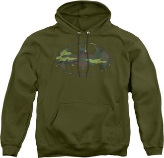 Gildan Batman Distressed Camo Shield Adult Pull Over Hoodie / Hooded Sweatshirt