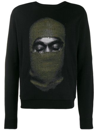 Ih Nom Uh Nit balaclava print sweatshirt - men - Acrylic/Viscose/Wool - M - Black