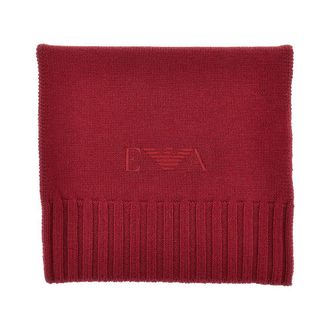 Emporio Armani Wool scarf with logo embroidery Woman One Size