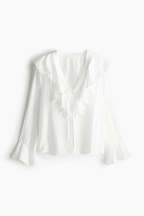 H&M Bluse mit Volants - White