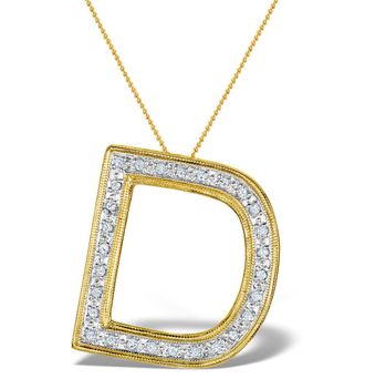 The Diamond Store Diamond 0.18ct 9K Gold Initial Pendant - RTC-G3890