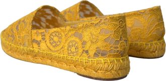 Dolce & Gabbana Womens Taormina Espadrille Yellow Viscose Cotton Nylon