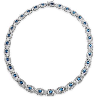Bling Jewelry Crystal Pav&eacute; Collar Necklace in Blue at Nordstrom Rack