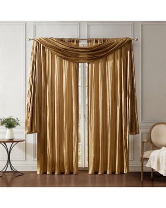 Elrene Athena Faux Silk Window Curtain & Scarf Set
