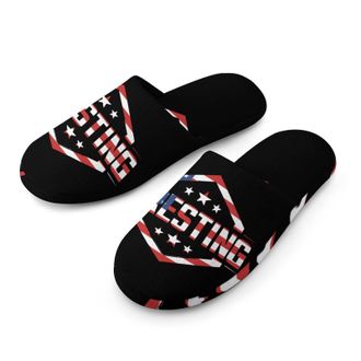 Generic U.S.A. Flag Wrestling Mens House Slippers Slip Indoor Slipper On Shoes Warm Outdoor