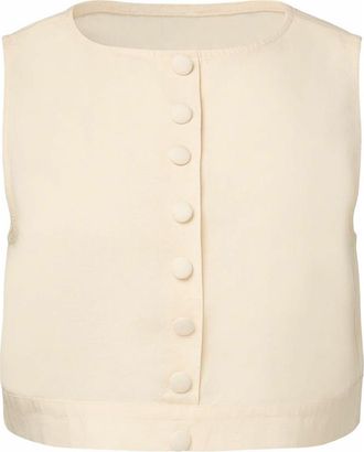 WeWoreWhat Boxy Linen Boatneck Top in Off-White at Nordstrom, Size 10