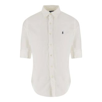Polo Ralph Lauren Short Sleeve Shirts, male, White, Size: L Button-down collar shirt
