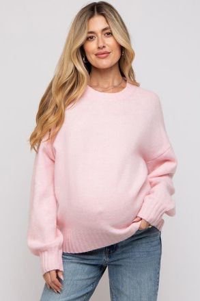 Pinkblush Ribbed Cuff Sweater at Nordstrom, Size Medium