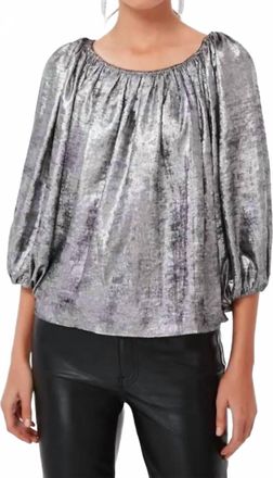 The Great. Palmette Top In Silver
