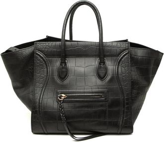 Celine Pre-owned Celine Medium Croc Embossed Leather Luggage Phantom Tote Ladies KP6QUHXOKT0P8RUB