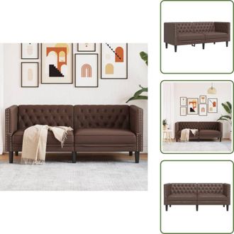 vidaXL Gambe di supporto - vidaXL Divano Chesterfield a 2 Posti Marrone in Similpelle - Seduta confortevole