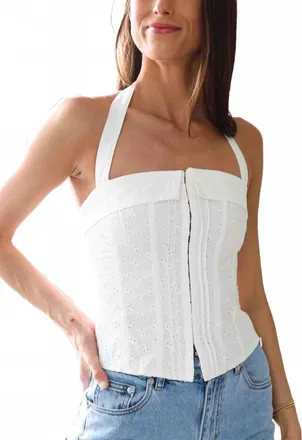 Nia Warren Corset Top In White