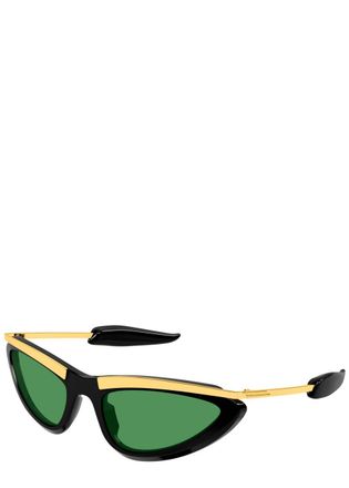 Bottega Veneta Narrow Cat-eye Sunglasses - Black - One Size