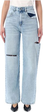 Icon Denim Los Angeles Poppy Wide Leg Jeans - Dames - Loose Fit Jeans - Blauw - W28 - Katoen - Jeans