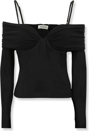 SIMKHAI Hazel Off Shoulder Top - Dames - Longsleeves - Zwart - L - Rayon - Tops