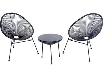 Habitat et Jardin Habitat Et Jardin - Mueble De Jard&iacute;n Met&aacute;lico Acapulco odea - 2 Plazas - Negro