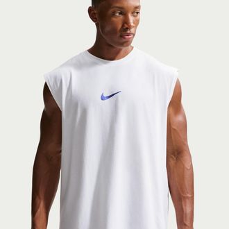 Nike Mens Sleeveless Training T-Shirt in White | IH1975-100