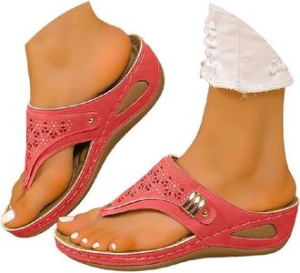 Generic Sandals for Women Womens Sandals & Slides Orthopedic Arch Support Flip Flops Toe Post Slides for Women UK Wide Fit Summer Shoe Non-Slip Beach Shoes To