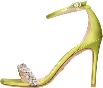 Stuart Weitzman Schoenen, Dames, Groen, 38 EU, Leer, Nudistcurve 100 Highshine Sandal