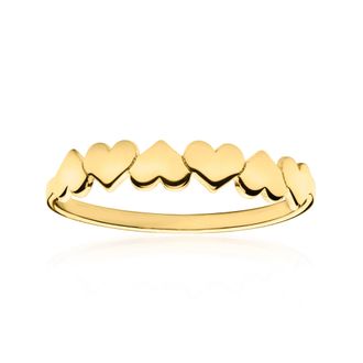 RS Pure by Ross-Simons Italian 10kt Yellow Gold Hearts Ring