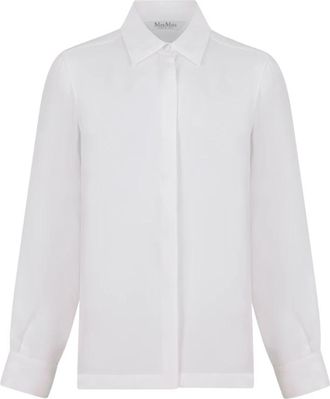 Max Mara Wit Zijden Shirt - Dames - Overhemden - Wit - 2XS - Overhemden