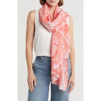 Area Stars Swirl Print Scarf in Coral at Nordstrom Rack