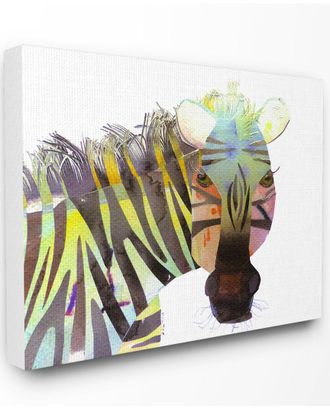 Stupell Industries Watercolor Cutout Collage Zebra By Marley Ungaro Canvas Art