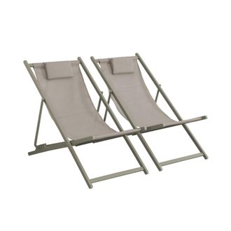 Sweeek Silla de jard&iacute;n plegable con coj&iacute;n, set de 2, verde kaki
