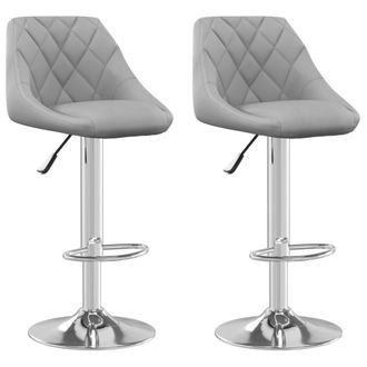 vidaXL Vidaxl - Taburete De Cocina 2 Unidades De Terciopelo Gris Claro