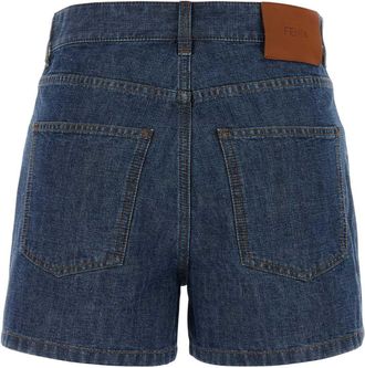 Fendi Cotton Denim Shorts - Navy