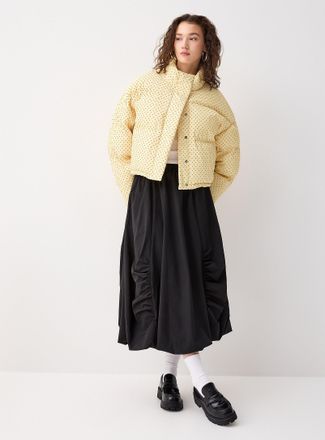 Twik Womens Mini polka dot cropped puffer jacket