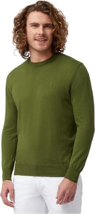 Harmont & Blaine Groene Crewneck Sweater Origineel Ontwerp - Heren - Ronde hals truien - Groen - 3XL - Katoen - Truien & Vesten