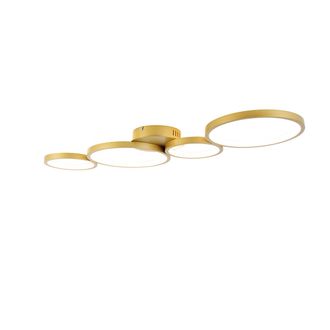 QAZQA Qazqa Moderno Plaf&oacute;n Dorado Con Led 3 Pasos Regulable 4 Luces - Lupolo Aluminio /acero /pl&aacute;stico Alargada Incluye Led Max. 4 X 40 Watt