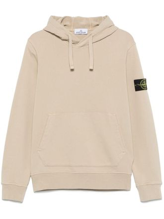Stone Island Compass-badge hoodie - men - Organic Cotton - S - Neutrals