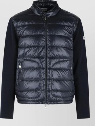 Moncler padded virgin wool cardigan zip high neck