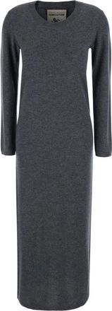 Semicouture Brenda Gebreide Jurk met Lange Mouwen - Dames - Kleedjes - Grijs - S - Wol - Kleedjes