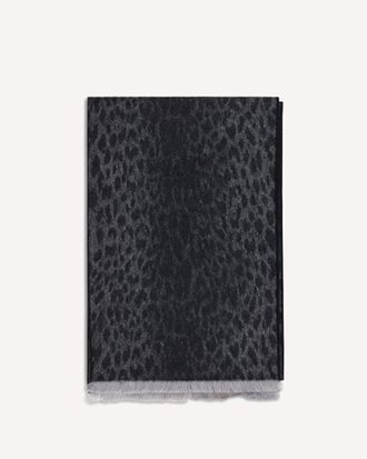 Gucci Leopard-print wool Scarf with monogram Female UNI