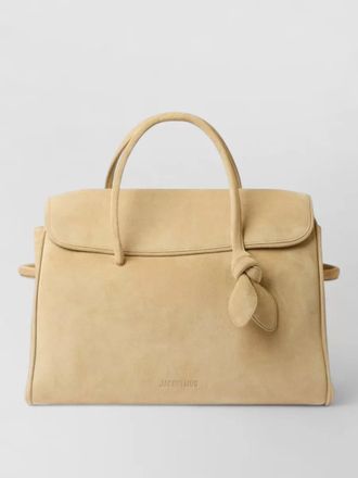 Jacquemus suede tote bag top handle shoulder strap