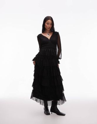 AllSaints Xantara - Vestito lungo nero