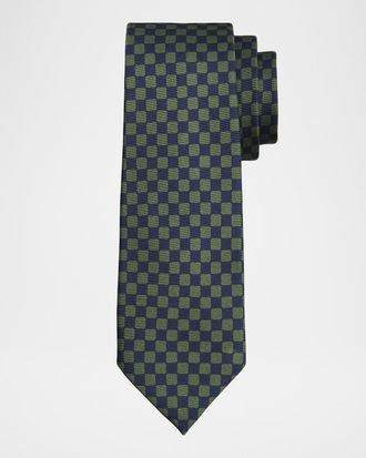 Kiton Men & apos;s Silk Check 7-Fold Tie