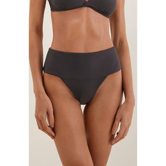 Vix Jessica High Waist Bikini Bottoms in Grey at Nordstrom, Size X-Large