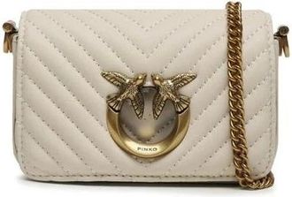 Pinko Pinko, Tassen, Dames, Wit, ONE Size, Leer, Love Mini Top Handle Simply 6 Cl Vitello Seta