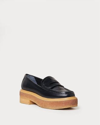 Loeffler Randall Womens Rikki Black Platform Loafer