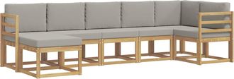 vidaXL Conjunto De Sof&aacute;s De Exterior 7 Uds. Blanco Y Gris Claro Vidaxl