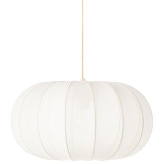 Beliani L&aacute;mpara Colgante De Dise&ntilde;o Moderno L&aacute;mpara De Techo Pantalla De Nylon Sint&eacute;tico Blanco Tocuyo