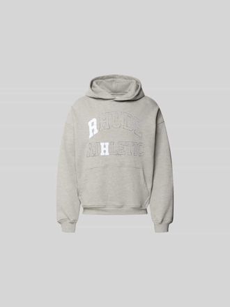 Rhude Oversized Hoodie mit Logo-Stitching in Hellgrau, Gr&ouml;&szlig;e XL