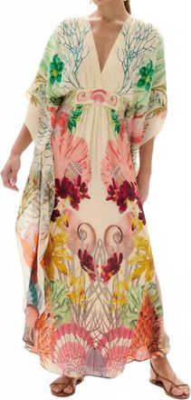 Carolina K Taiel Kaftan Midi Dress In Sea Elements