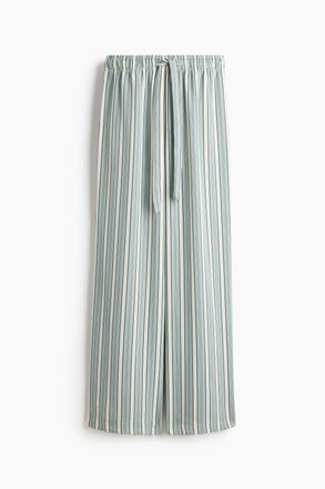 H&M Kordelzughose aus Twill - Hellt&uuml;rkis/Gestreift