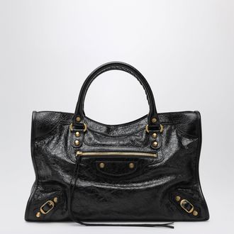 Balenciaga Medium Le City bag in black/antique gold